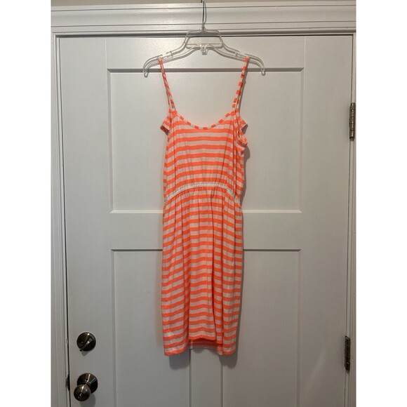 Lilly Pulitzer Neon Orange White Knit Striped Cotton Sundress Casual Size Small - Picture 5 of 5